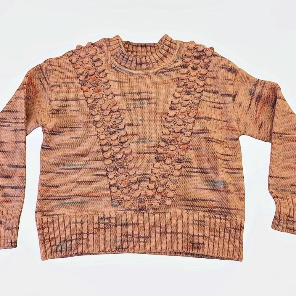 Pink and orange Talbots knit sweater‎ with bobble knit detail Size M